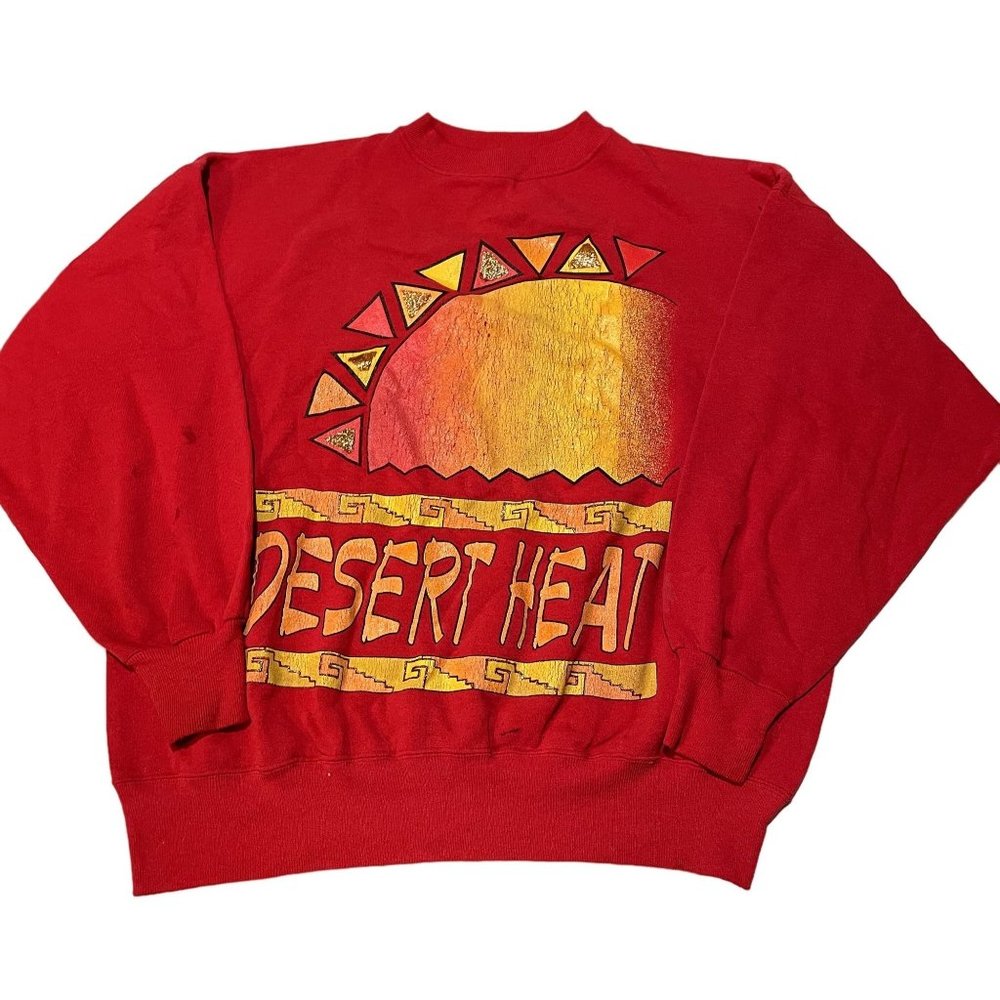 VINTAGE DESERT HEAT RED SWEATER SIZE LARGE-XL | E1‎